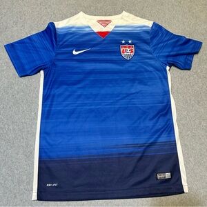 Nike USA Soccer Shirt Large Dri Fit Blue Red White